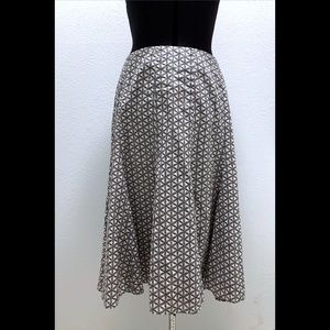 GAP | Vintage Linen Print Skirt | Black/Cream | Size 14